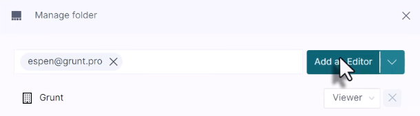 Set company access and add individual users to a folder
