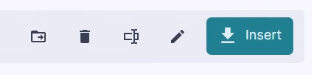 Controls for a selected library item