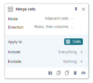 Merge mode and direction settings