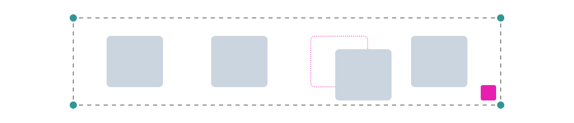 The pink Tidy Up button aligns and distributes a selection