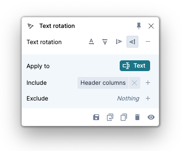 Direction controls in the Text rotation rule