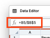 Dollar signs keep the total reference fixed when filling a formula